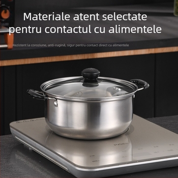 Set de 6 piese de vase din oțel inoxidabil transfrontalier, set de export, oală, mâner, mâner de copt, oală pentru supă, set cadou 16-20 cm