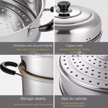 Steamer multi-strat Steamer multifuncțional all-in-one pot de mare capacitate din oțel inoxidabil Steamer cu colivie Steamer cu inducție