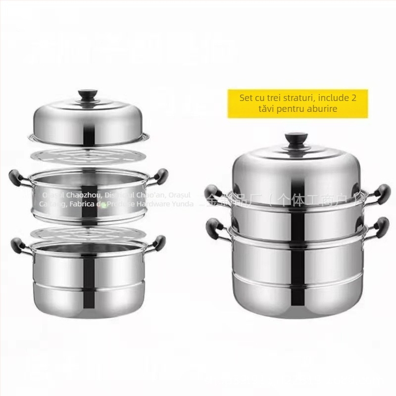 Steamer multi-strat Steamer multifuncțional all-in-one pot de mare capacitate din oțel inoxidabil Steamer cu colivie Steamer cu inducție