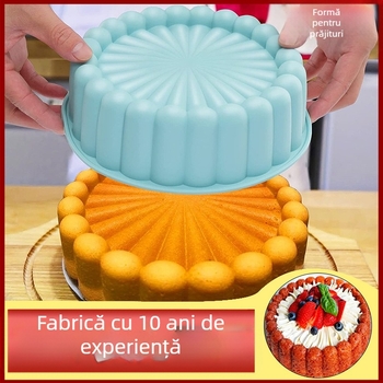 Fabrica en-gros Spot Vânzări directe Mucegai de tort din silicon Rotund Rezistent la temperaturi ridicate DIY Charlotte Coacere Tavă Mucegai de copt