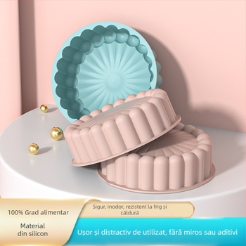 Fabrica en-gros Spot Vânzări directe Mucegai de tort din silicon Rotund Rezistent la temperaturi ridicate DIY Charlotte Coacere Tavă Mucegai de copt
