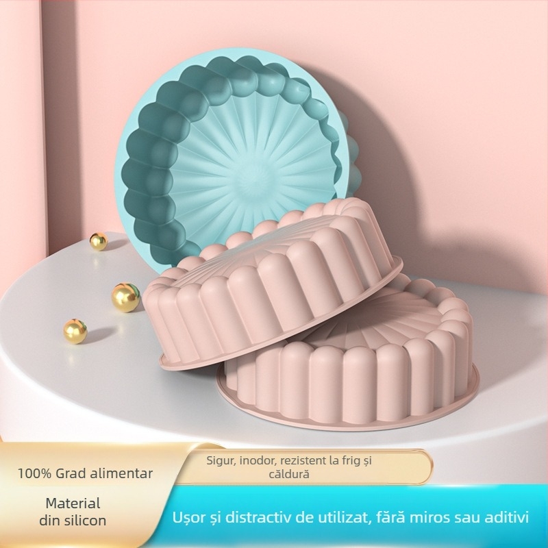 Fabrica en-gros Spot Vânzări directe Mucegai de tort din silicon Rotund Rezistent la temperaturi ridicate DIY Charlotte Coacere Tavă Mucegai de copt