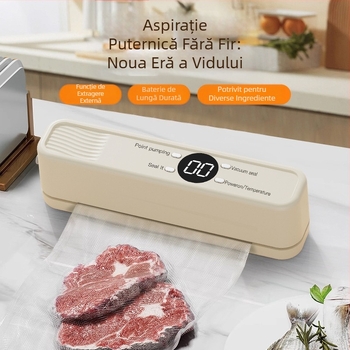 Mașină de etanșare în vid wireless mini transfrontalieră, mașină de etanșare în vid pentru uz casnic, mașină de ambalat în vid pentru pungi alimentare, reîncărcabilă, mașină de etanșare în plastic pentru bucătărie