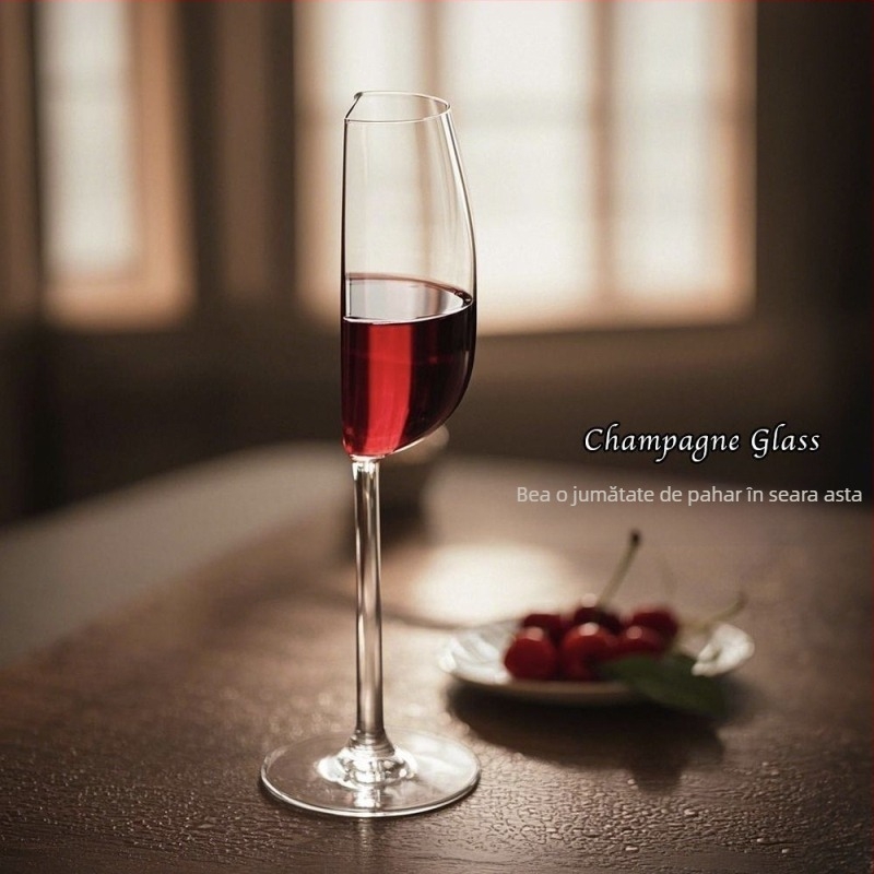 Pahar de cocktail cu șampanie și vin, aspect deosebit