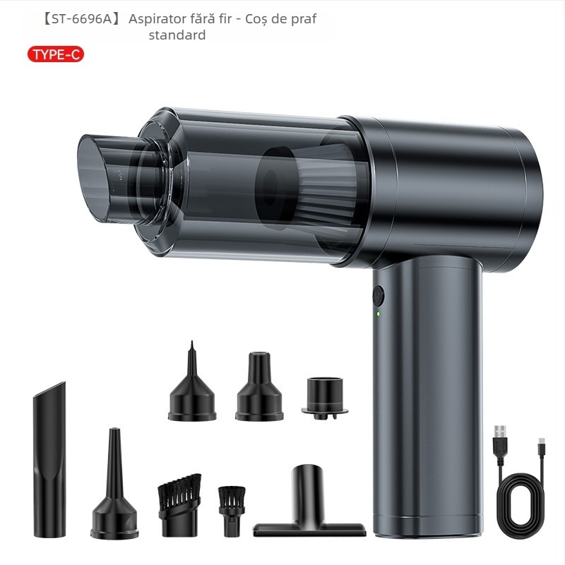 Aspirator auto, motor fără perii, portabil, aspirație ridicată și suflare, uscător de păr portabil all-in-one, suflantă de praf transfrontalieră