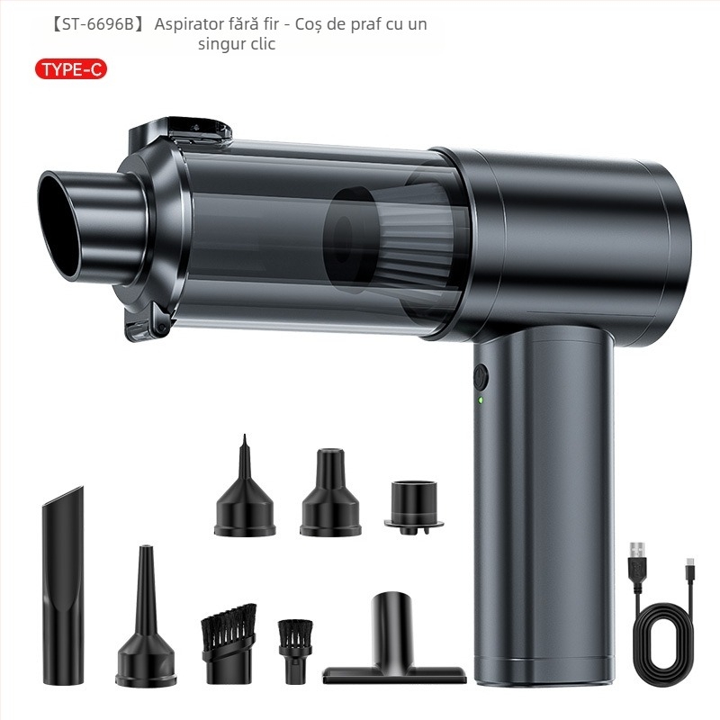 Aspirator auto, motor fără perii, portabil, aspirație ridicată și suflare, uscător de păr portabil all-in-one, suflantă de praf transfrontalieră