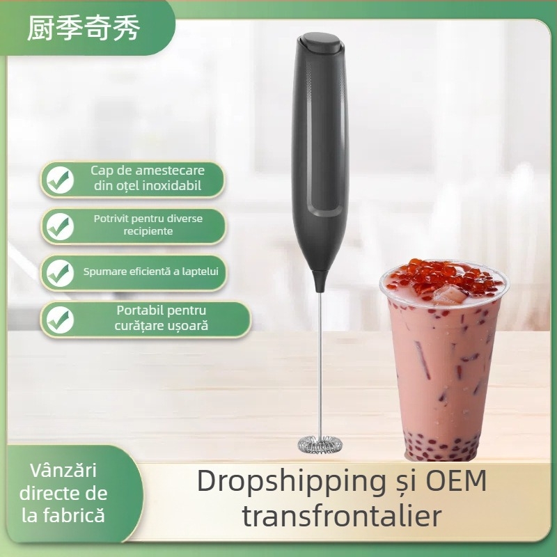 Spumator electric de lapte transfrontalier nou, bătător de ouă, mixer, bătător mic de ouă, tel de mână, instrument pentru prăjituri cu cafea