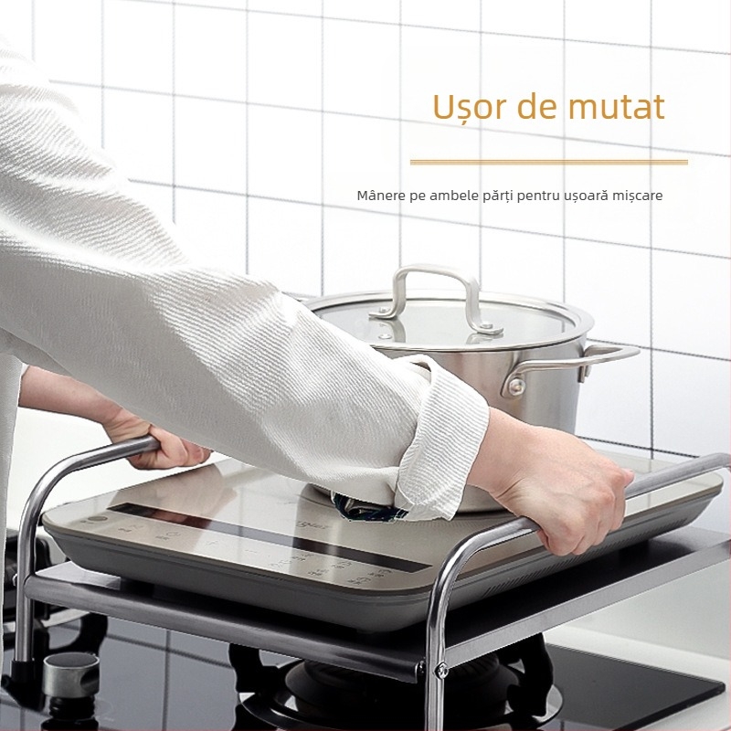 En-gros bucătărie din oțel inoxidabil cu inducție pentru aragaz, tip podea, suport de depozitare multifuncțional, capac de protecție pentru aragaz