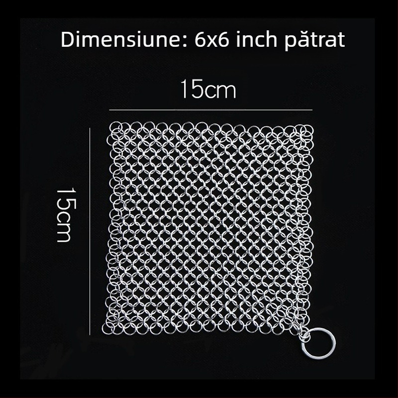 Plasă de spălat oală de bucătărie, perie de curățare cu bile pentru oală, lanț, sârmă din oțel inoxidabil 316, perie de curățare cu bile pentru oală, perie de spălat vase