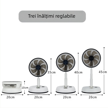 Noul ventilator telescopic de la Amazon, ușor de recepționat, cu cap de control al mișcării, cu masă de încărcare, ventilator silențios cu dublă utilizare
