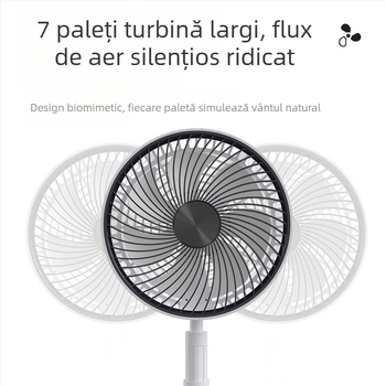 Noul ventilator telescopic de la Amazon, ușor de recepționat, cu cap de control al mișcării, cu masă de încărcare, ventilator silențios cu dublă utilizare