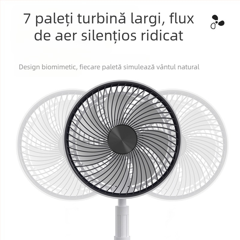 Noul ventilator telescopic de la Amazon, ușor de recepționat, cu cap de control al mișcării, cu masă de încărcare, ventilator silențios cu dublă utilizare
