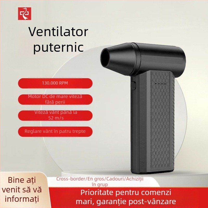 Uscător de păr violent cu turbină transfrontalieră nouă, 130k RPM, de mare viteză, fără perii, portabil, super puternic, cu vânt, pentru exterior
