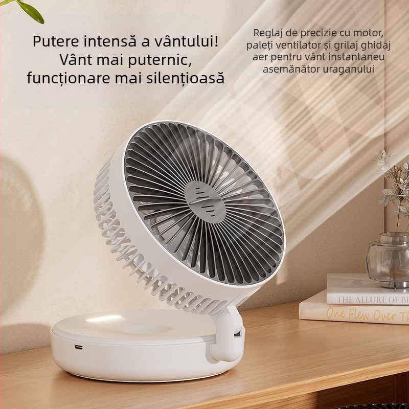 Ventilator mic cu încărcare USB transfrontalieră, pliabil, lumină de noapte, montat pe perete, pentru aromaterapie, livrare de cadouri mici