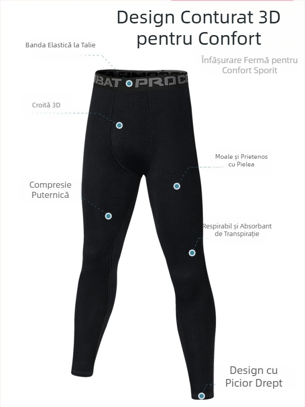 Pantaloni strâmți pentru bărbați, pantaloni de alergare cu nouă colanți de baschet, pantaloni elastici cu uscare rapidă, îmbrăcăminte sport, pantaloni de fitness, en-gros