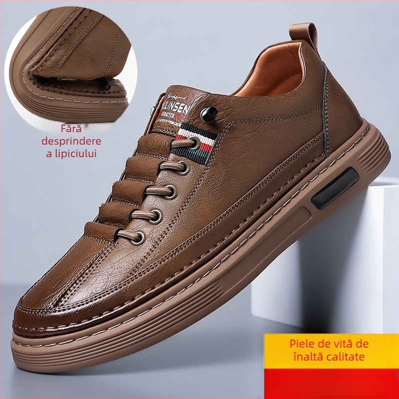 Mocasini din piele de vacă de primăvară și toamnă pentru bărbați, pantofi casual de conducere, talpă moale, la modă, slip-on, versatile, en-gros