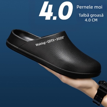 Papuci transfrontalieri Baotou pentru bărbați, sandale de plajă sport, antiderapante, impermeabile, cu pedală, jumătate de tracțiune, o generație de păr