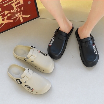 2025 Explosions Baotou Papuci pentru bărbați Vară în aer liber Plajă EVA respirabil Boken Șireturi Toc Gaură Pantofi