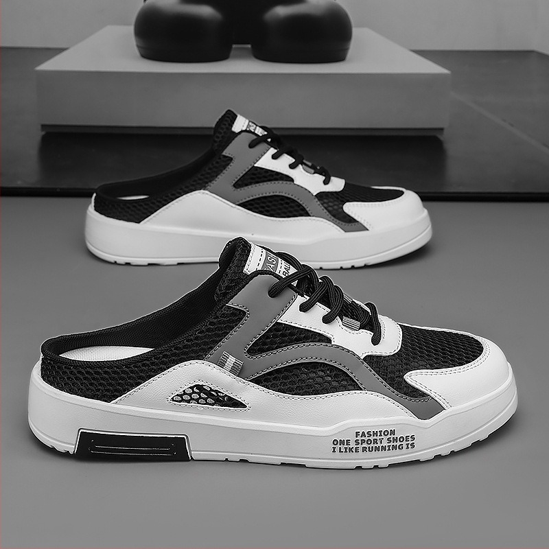 Pantofi sport de vară pentru bărbați, cu vârful închis, cu catâri, transfrontalieri, de dimensiuni mari, cu goluri, respirabil, cu plasă, cu mânecă joasă, la modă