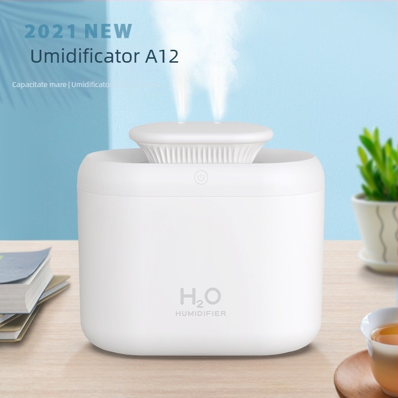 Umidificator cu pulverizare dublă de mare capacitate din fabrică, de uz casnic, mini 3,3 l, colorat, mic, cu atomizare, purificator de aer