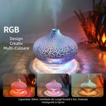 Umidificator cu bilă de cristal pentru desktop nou, atmosferă colorată, lumină Marquee, spray silențios pentru acasă, model fierbinte transfrontalier