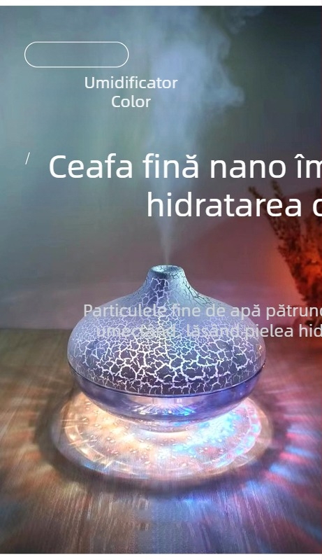 Umidificator cu bilă de cristal pentru desktop nou, atmosferă colorată, lumină Marquee, spray silențios pentru acasă, model fierbinte transfrontalier