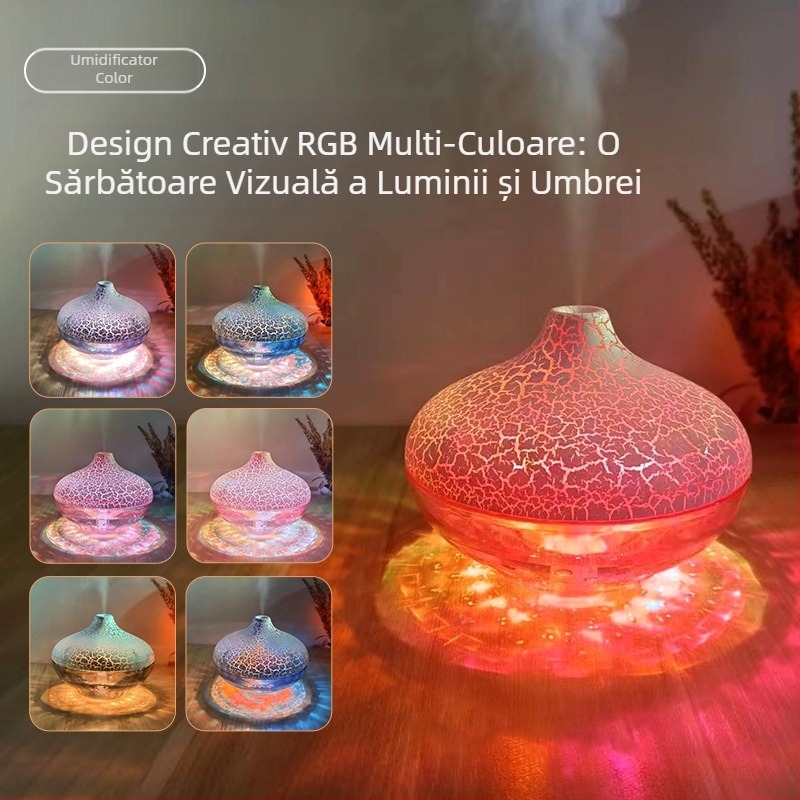 Umidificator cu bilă de cristal pentru desktop nou, atmosferă colorată, lumină Marquee, spray silențios pentru acasă, model fierbinte transfrontalier