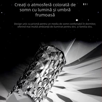 Umidificator cu cristale transfrontaliere, umidificator colorat cu schimbare de culoare RGB, purificator de aer de mare capacitate pentru desktop, en-gros