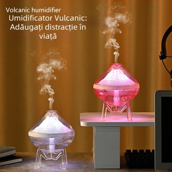 Nou desktop simulare vulcan atmosferă lampă umidificator trosnit colorat Marquee lumină acasă spray silențios