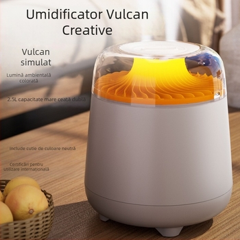 Umidificator simulare vulcan lampă de atmosferă colorată 2,5 L capacitate mare spray mare dublu spray umidificator acasă umidificator