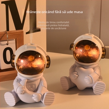 Umidificator cu lampă cu cer înstelat pentru astronaut, USB, plug-in, cadou pentru studenți, dormitor, umidificator pentru desktop, astronaut