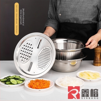 Bazin de scurgere multifuncțional din oțel inoxidabil, coș de scurgere pentru legume, spălat orez, felii de tăiere, artefact de spălare a orezului, bazin de scurgere