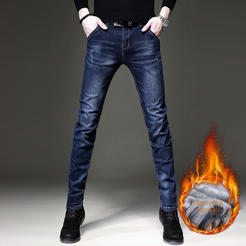 Toamna 2024 noi blugi de înaltă calitate pentru bărbați, slim fit, elastici, pantaloni pentru bărbați, stil coreean, pantaloni casual la modă pentru tineri