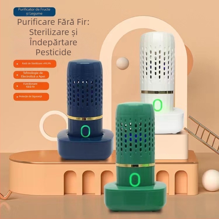 Nou purificator inteligent de fructe și legume, mașină de dezinfectare a fructelor și legumelor, capsulă portabilă de uz casnic, fructe, carne, legume, fructe