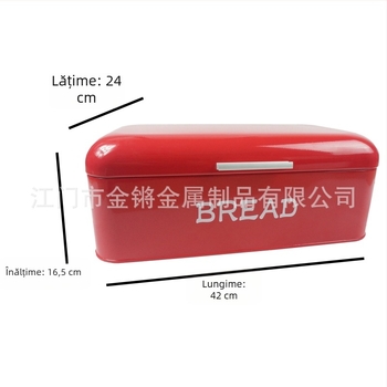 Cutie de pâine cu capac plat, mare, din metal fierbinte, sursă transfrontalieră Amazon, cutie de depozitare pentru bucătărie europeană, fabrica Jiangmen