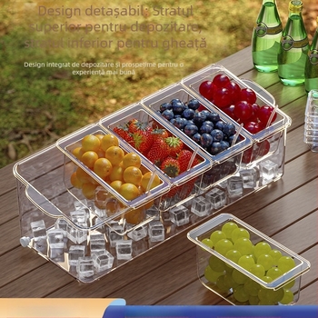 Cutie de salată de fructe transfrontalieră cu furculiță portabilă pentru păstrarea proaspetelor cutie de picnic compartiment congelator cutie de depozitare frigider de uz casnic