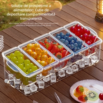 Cutie de salată de fructe transfrontalieră cu furculiță portabilă pentru păstrarea proaspetelor cutie de picnic compartiment congelator cutie de depozitare frigider de uz casnic