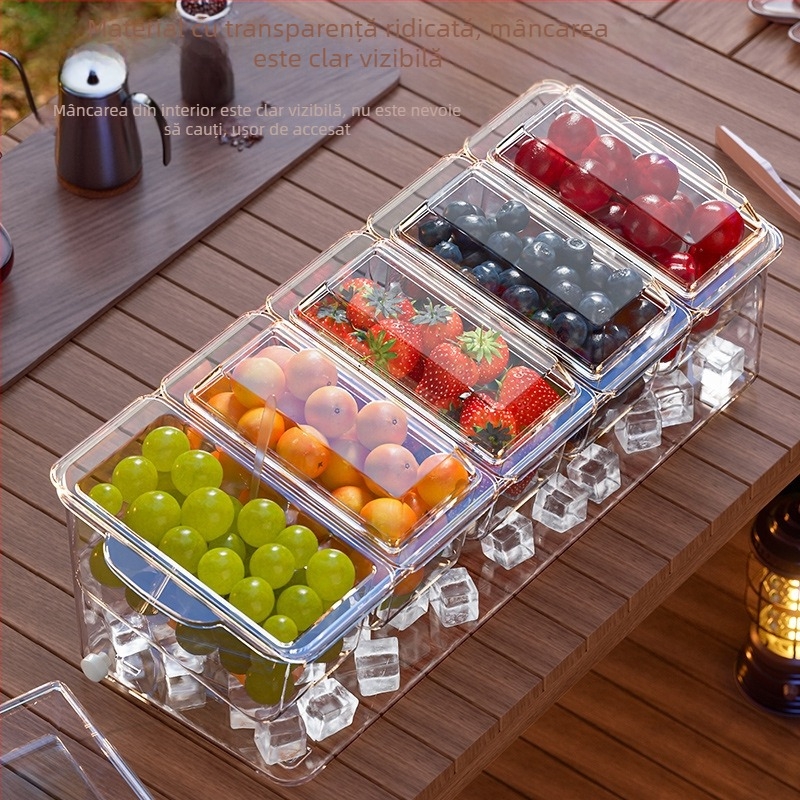 Cutie de salată de fructe transfrontalieră cu furculiță portabilă pentru păstrarea proaspetelor cutie de picnic compartiment congelator cutie de depozitare frigider de uz casnic
