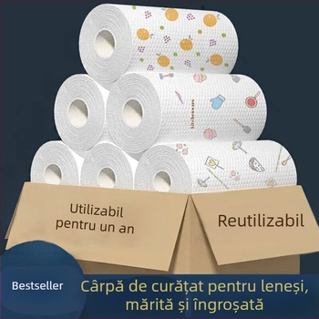 Bucătărie Lazy Rack de unică folosință umedă și uscată, lavetă de spălat vase, non-pete, absorbant de ulei, lavetă de curățare de uz casnic, en-gros