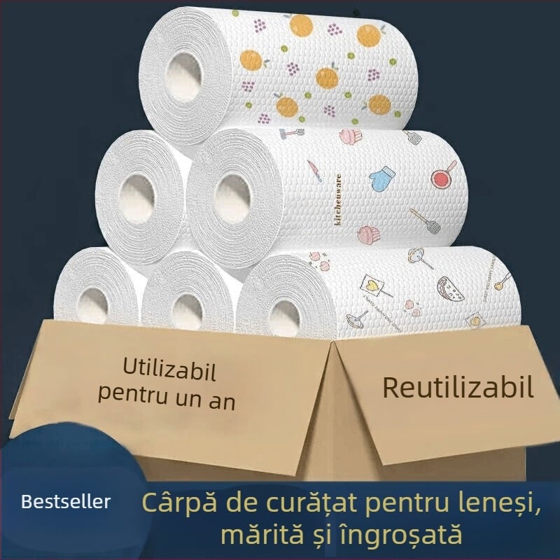Bucătărie Lazy Rack de unică folosință umedă și uscată, lavetă de spălat vase, non-pete, absorbant de ulei, lavetă de curățare de uz casnic, en-gros