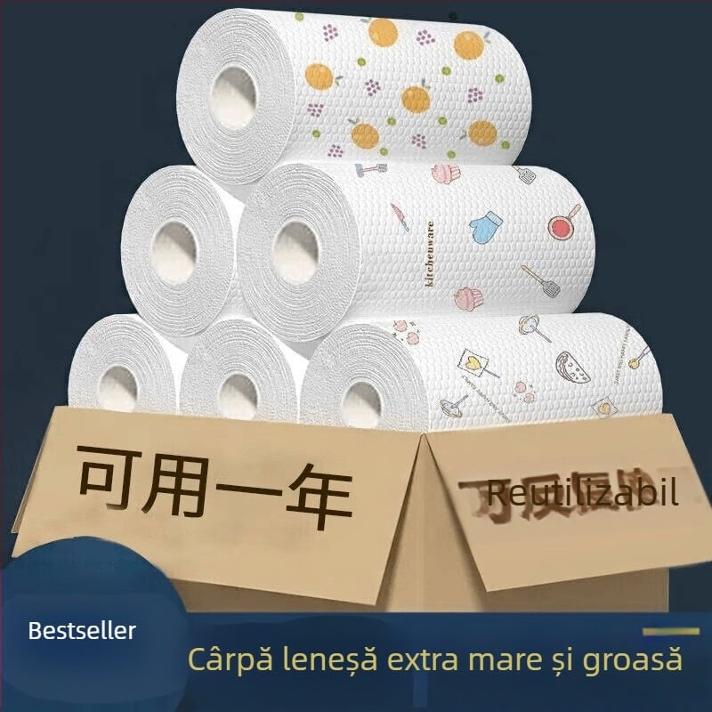 Bucătărie Lazy Rack de unică folosință umedă și uscată, lavetă de spălat vase, non-pete, absorbant de ulei, lavetă de curățare de uz casnic, en-gros