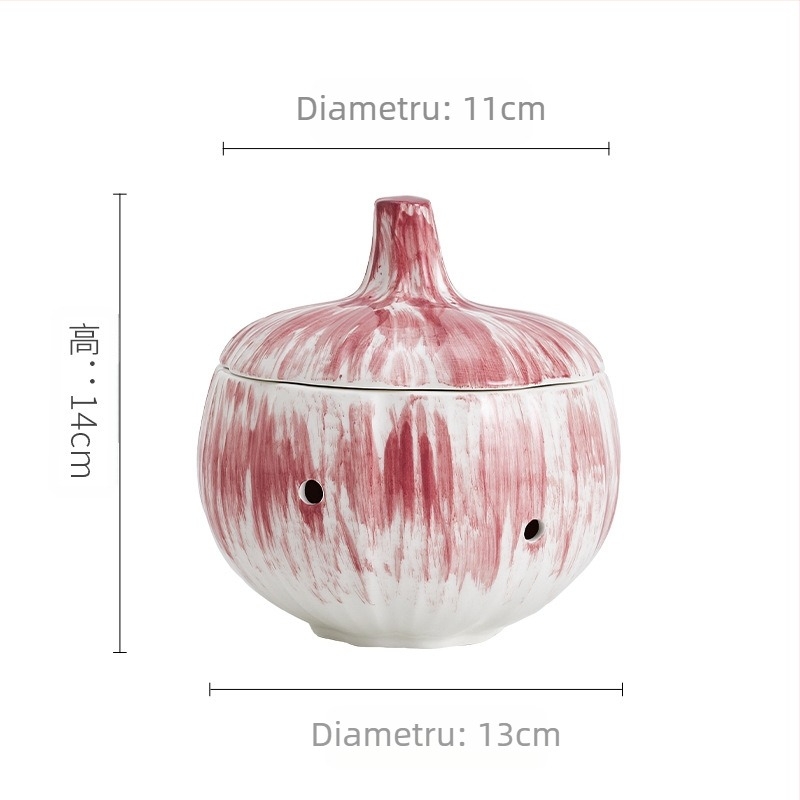 Borcan de usturoi gol transfrontalier nou, borcan de depozitare pentru bucătărie, rezistent la umiditate și mucegai, borcan de depozitare pentru usturoi, borcan sigilat din ceramică