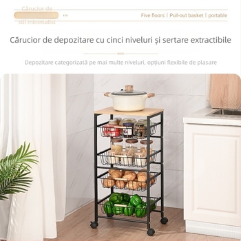Suport de bucătărie tip sertar multistrat, tip Narrow Gap, cu podea, pentru depozitarea legumelor, tip push-pull, en-gros