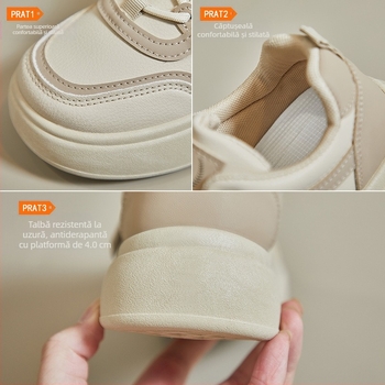 Pantofi sport sport cu talpă groasă pentru studente, stil K, primăvară 2025, pantofi albi, stil casual, SH502