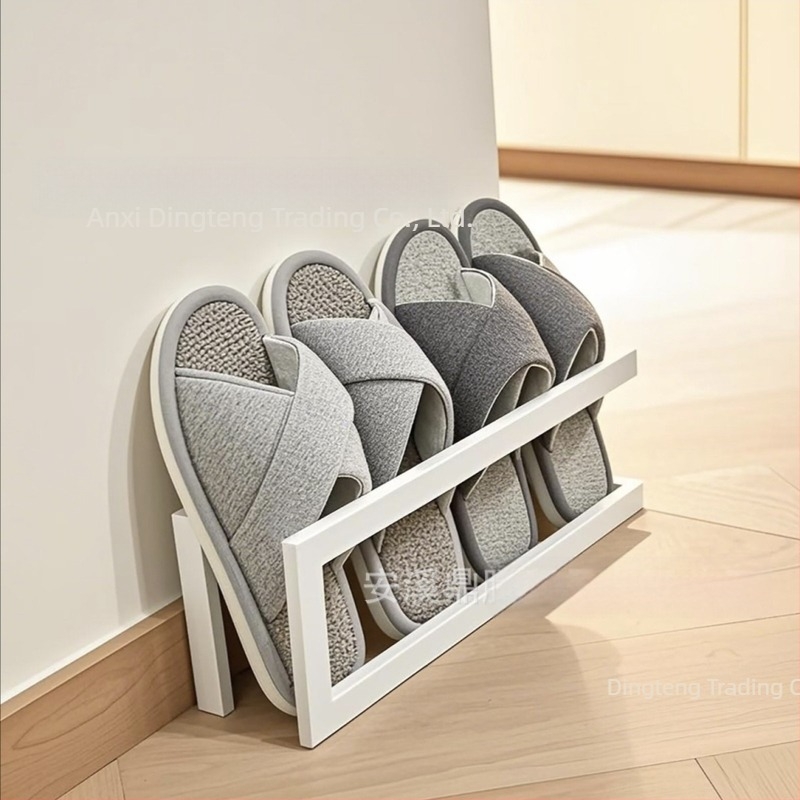 Suport pentru papuci de baie, suport pentru toaletă, simplu, cu papuci, suport pentru pantofi, depozitare pe perete, montat pe perete, agățat, fără cuie