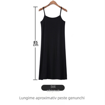 [Pachet de 10] Rochie de noapte cu halter de culoare solidă pentru femei, rochie de vară cu halter de lungime medie, fustă de vară pentru femei, fustă de bază pentru șolduri