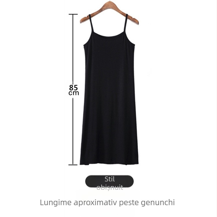 [Pachet de 10] Rochie de noapte cu halter de culoare solidă pentru femei, rochie de vară cu halter de lungime medie, fustă de vară pentru femei, fustă de bază pentru șolduri