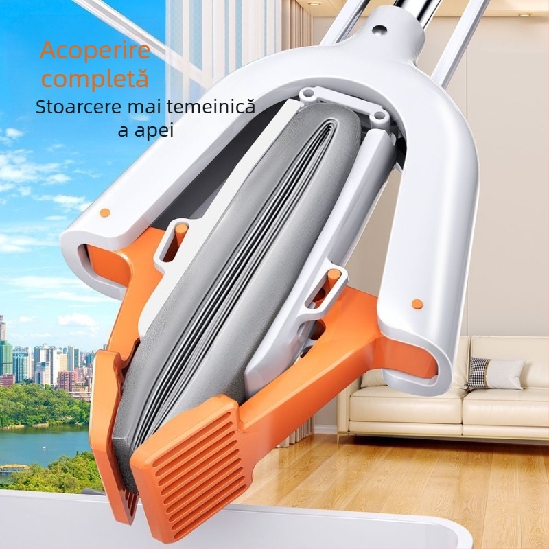 Mop burete nou 2025 Model nou pentru uz casnic, curățare într-un singur pas, spălare fără mâini, mop burete pliabil, absorbant de apă