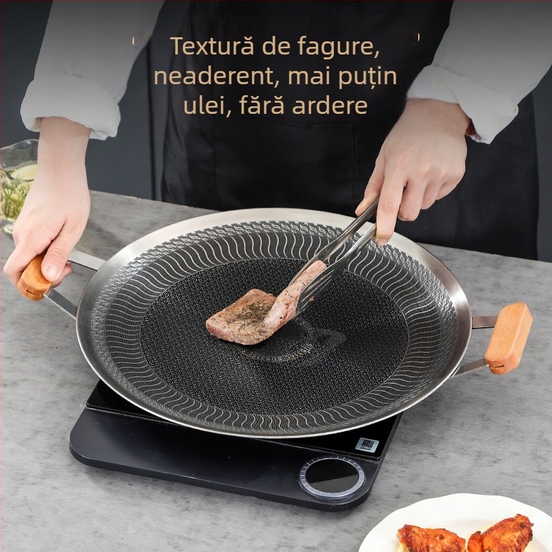 316 Placă de grătar din oțel inoxidabil antiaderentă, aragaz electric cu inducție ceramică, tigaie specială pentru grătar, grătar portabil