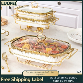 Phnom Penh oală ceramică pentru supă cu urechi duble, cu cadru de fier, lumină de lux, oală pentru pește la grătar, restaurant, hotel, încălzire prin foc, oală dreptunghiulară uscată